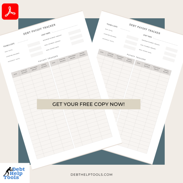 Beige & White Minimalist Debt Payment Tracker